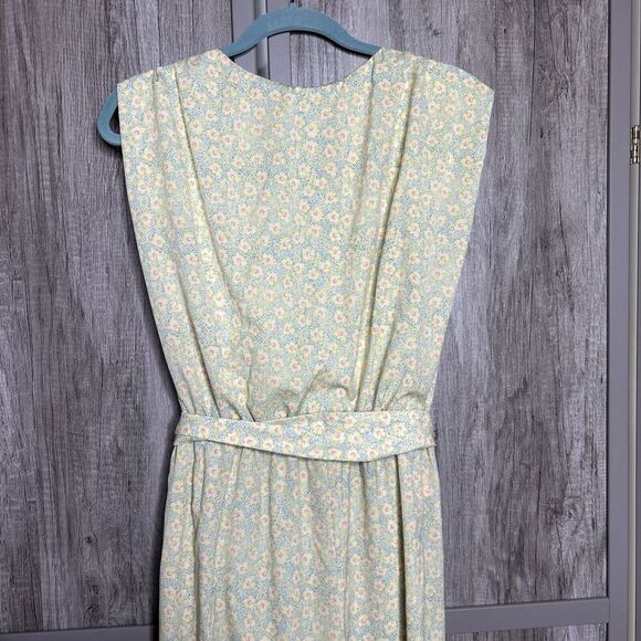 Derek Lam Jumpsuit Deep V Neckline Sleeveless Yellow Floral Print Wide Leg Sz 48 - Picture 9 of 15